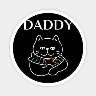 funny matching family cat design, daddy Magnet